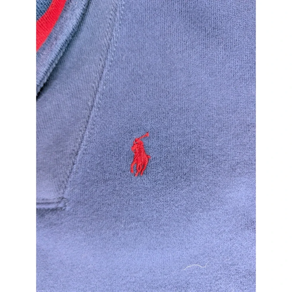 Vintage Polo Ralph Lauren Kids Boys Girls 4/4T Quarter Button Pullover Navy/ Red